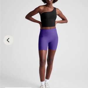 Beyond Yoga Purple Bike Shorts High-Waisted Performance